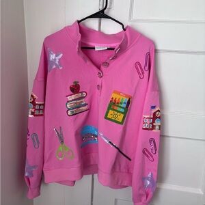 Pink Sequin Teacher Pullover